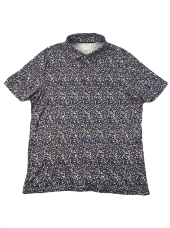 brax Other - Brax Short Sleeve Blue Floral Polo Shirt Pima Cotton Men’s Size Large